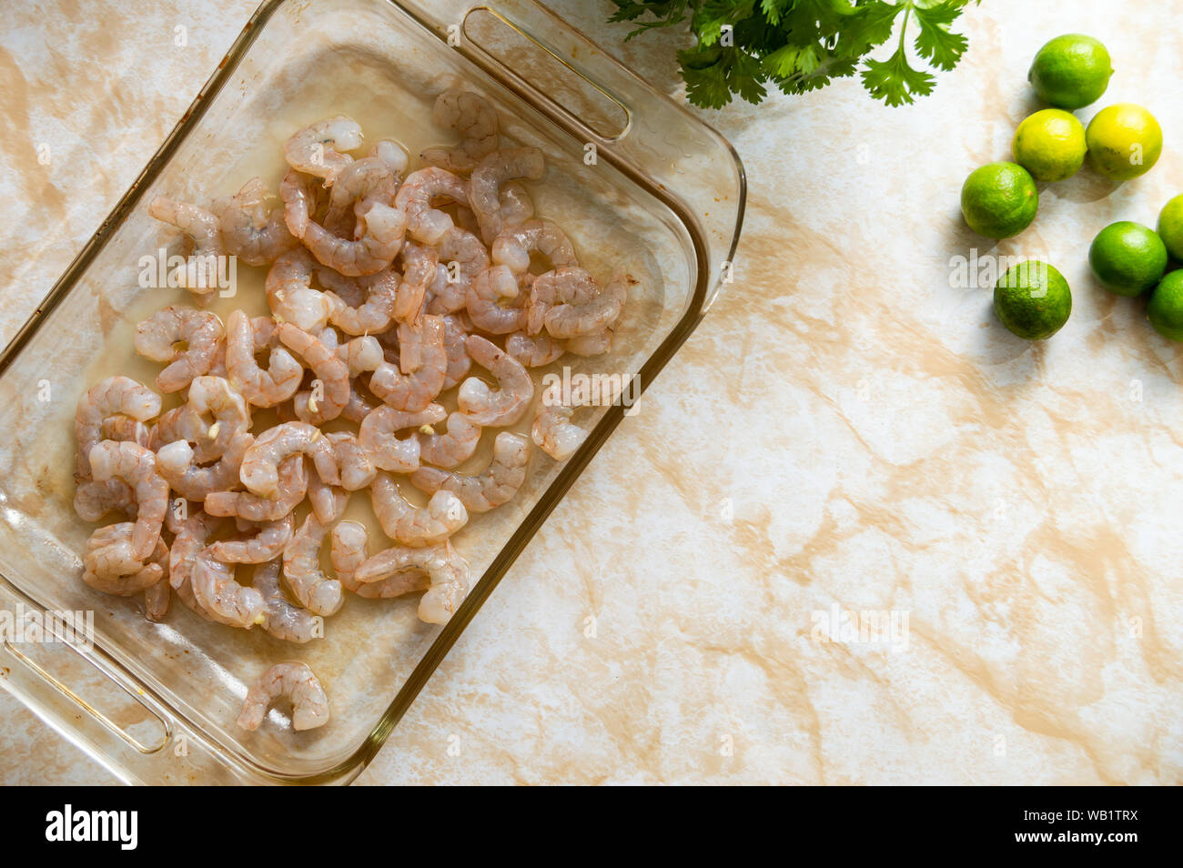 Ceviche, also known as cebiche, seviche and sebiche. Making shrimp ceviche and the ingredients