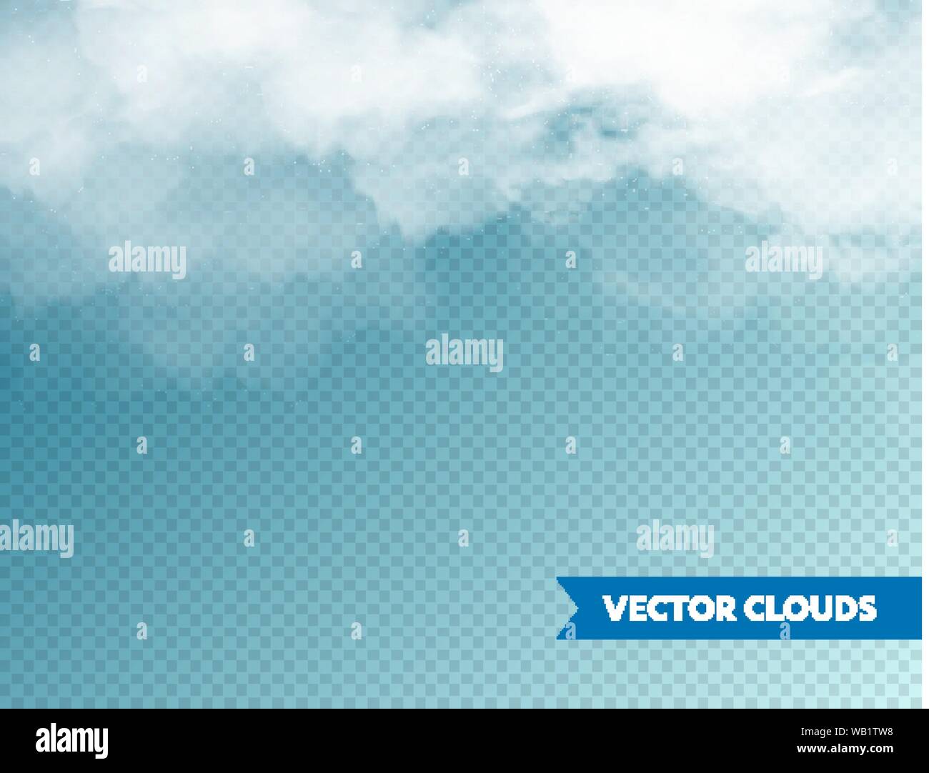 Realistic Clouds. Isolated Cloud on Blue Transparent Background. Sky ...
