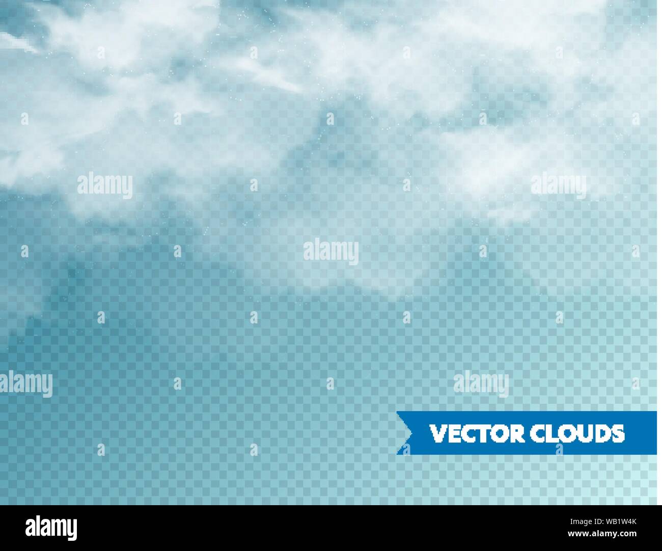 Realistic Clouds. Isolated Cloud on Blue Transparent Background. Sky ...