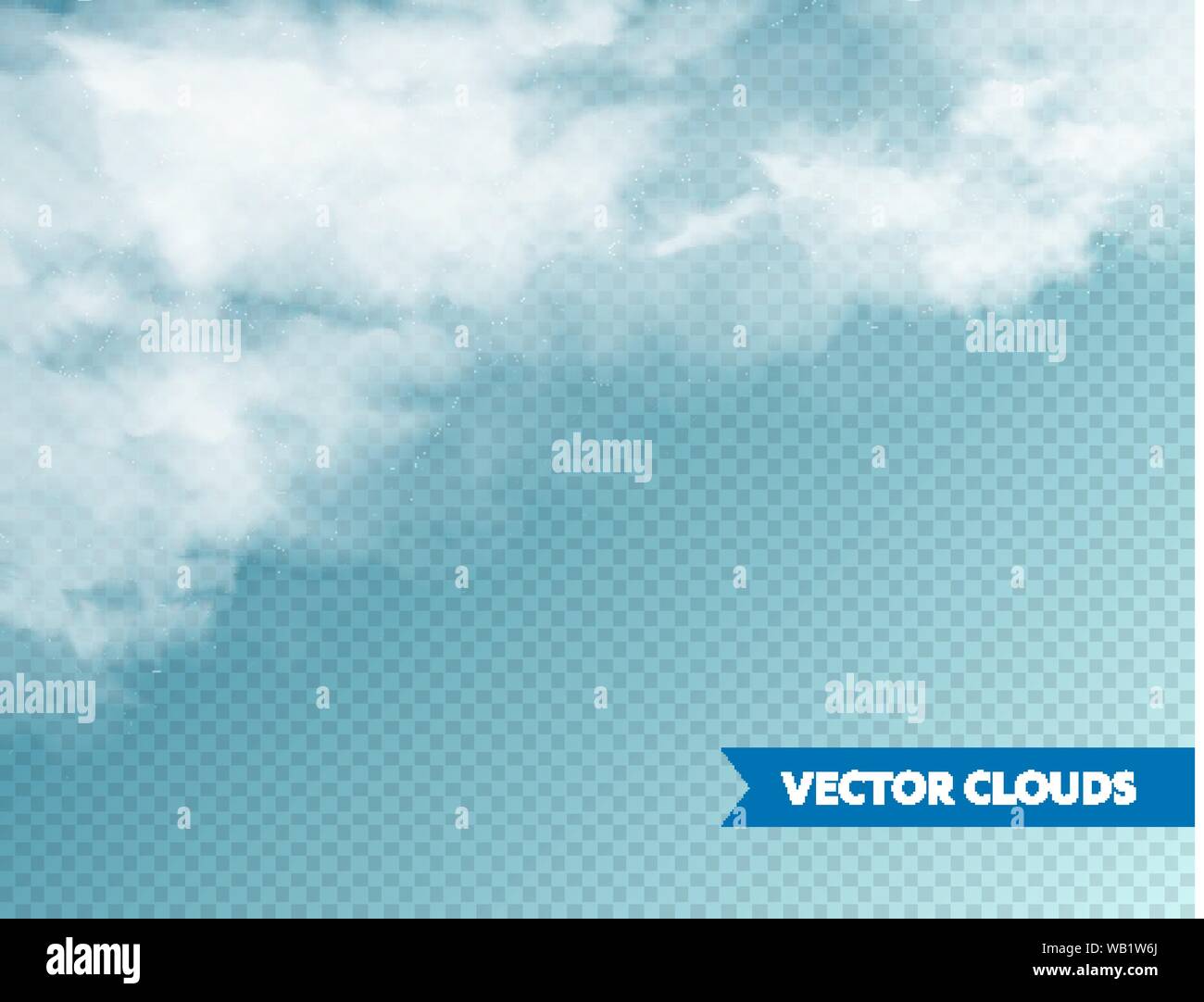Realistic Clouds. Isolated Cloud on Blue Transparent Background. Sky ...