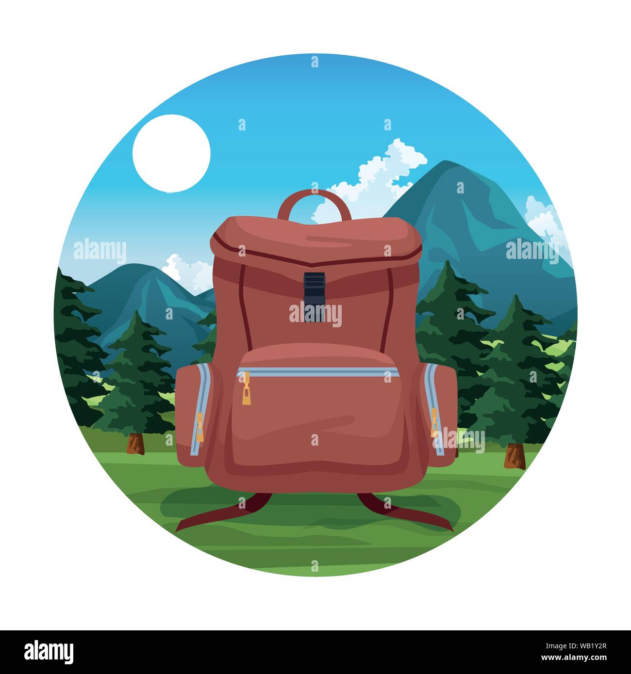 Travel and adventure cartoon round icon Stock Vector Image & Art - Alamy