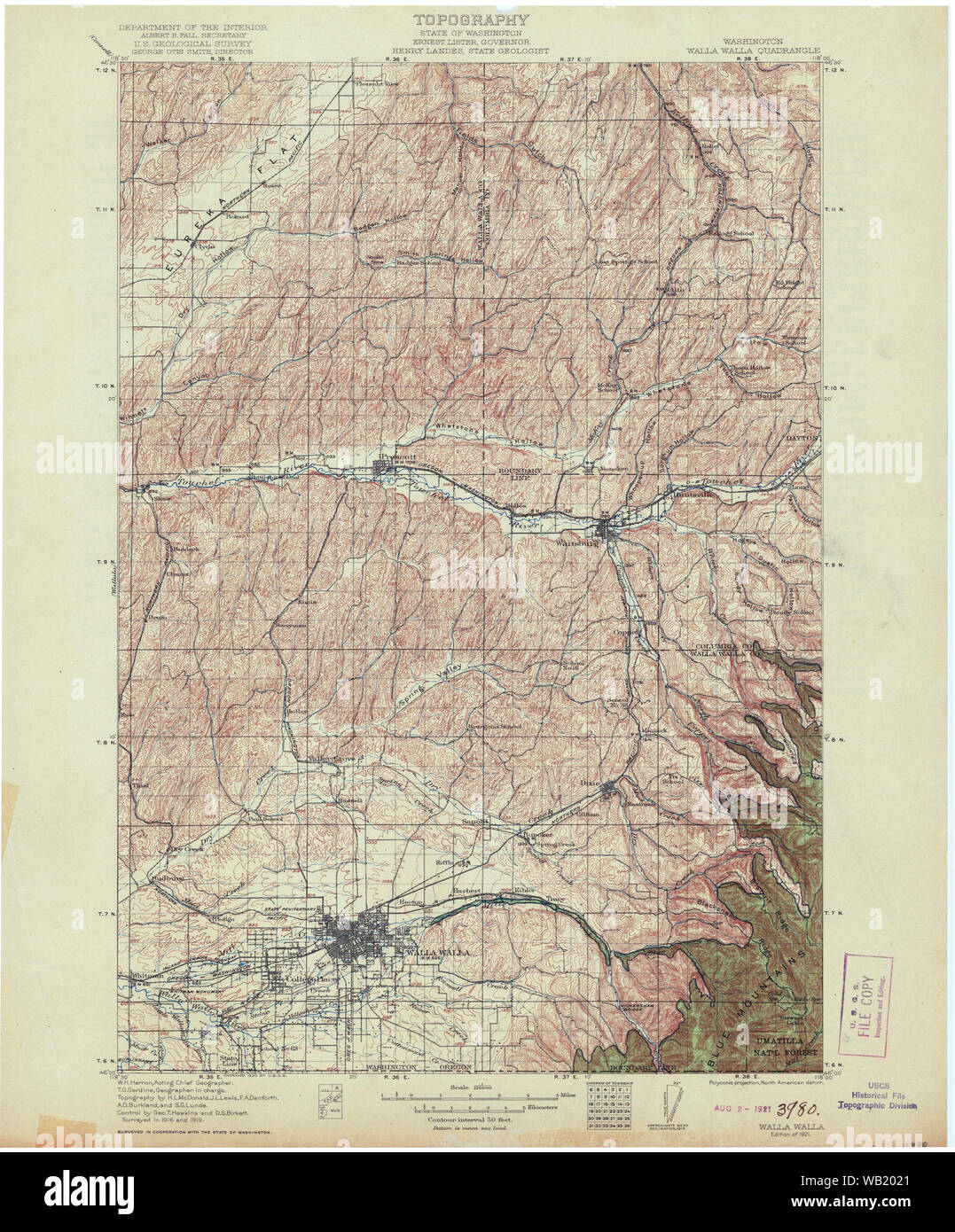 Map of walla walla washington hi-res stock photography and images - Alamy