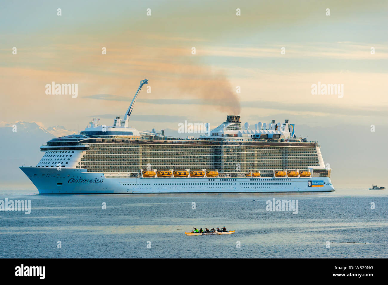 Luxury Cruise Ship Ovation Of The Seas Departing Port Of Victoria Victoria British Columbia Canada Stock Photo Alamy