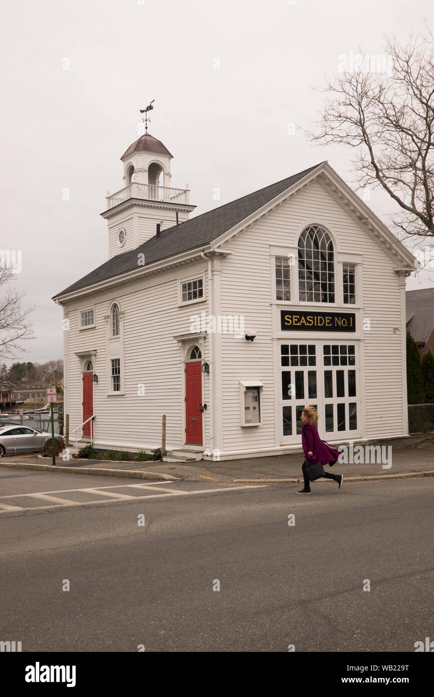 Seaside No. 1 firehouse museum in Manchester by the Sea MA Stock Photo