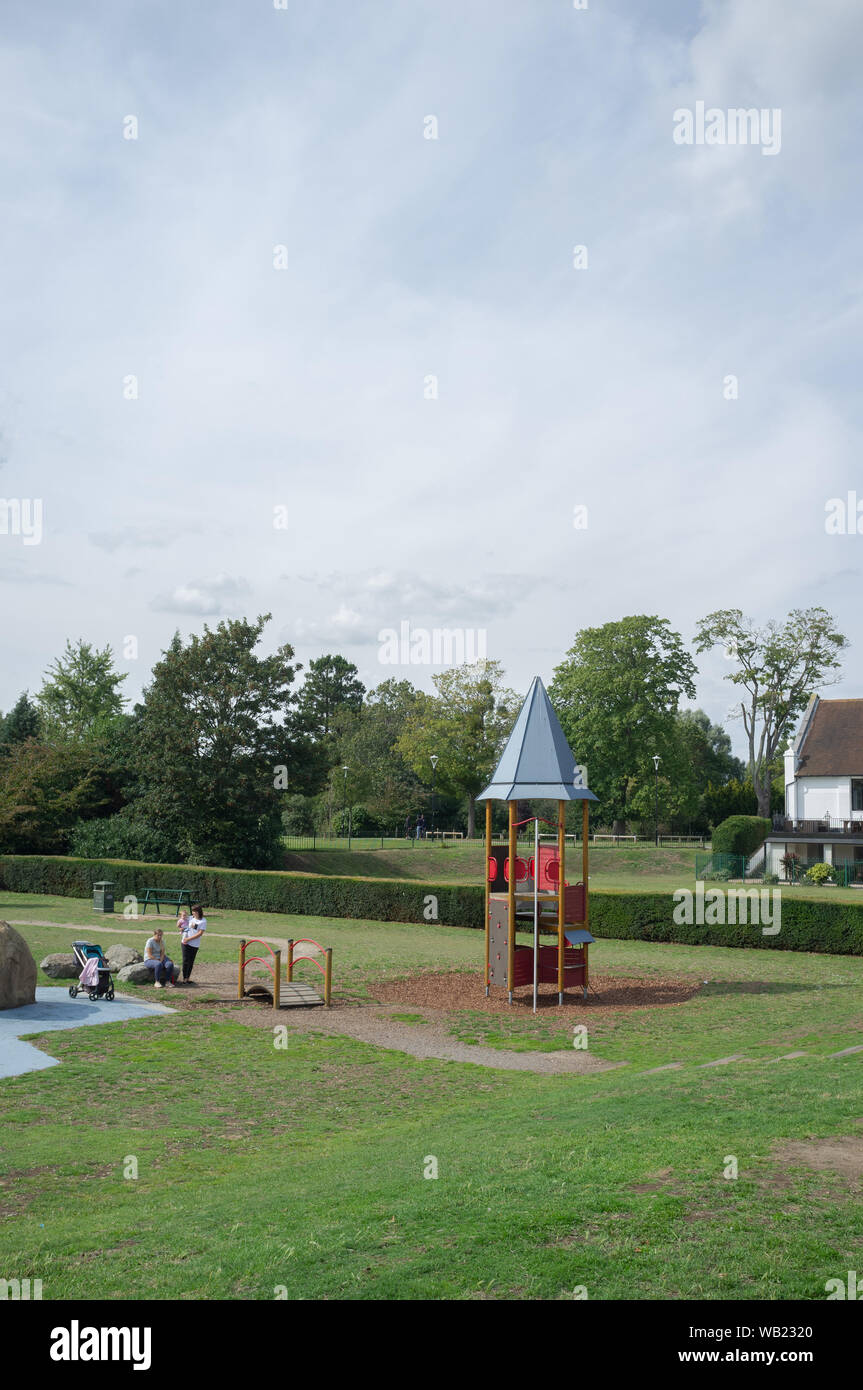 Salt Hill Park, Slough, Berkshire, UK - a playground for both young children and teenagers. The town is well served with green spaces and play areas. Stock Photo