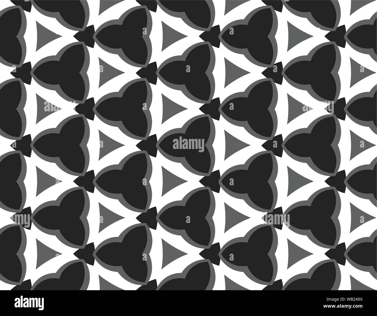 Vector seamless geometric pattern. In black, grey and white colors. Stock Vector
