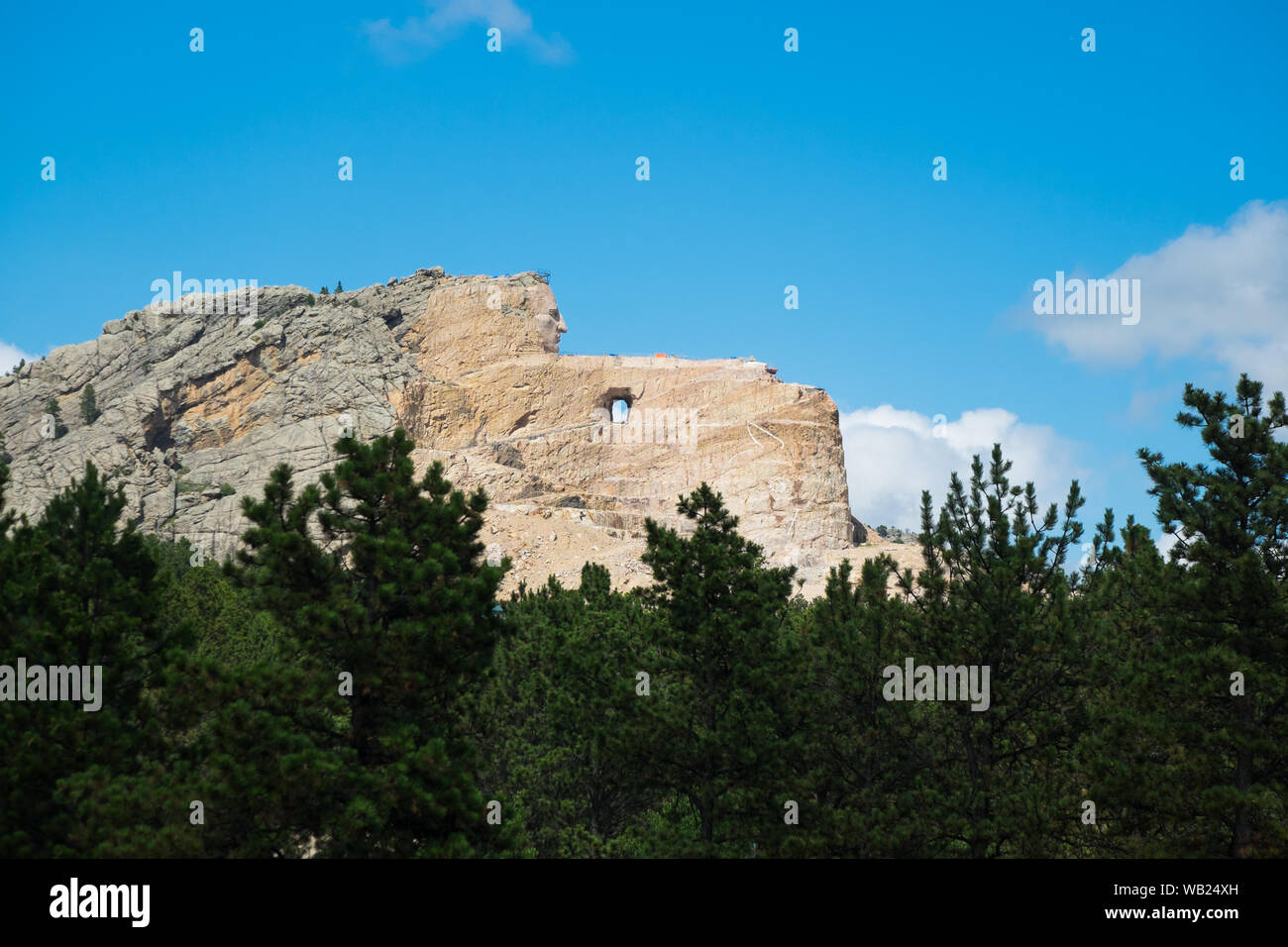 Crazy Horse Monument Construction Continues in South Dakota Stock Photo