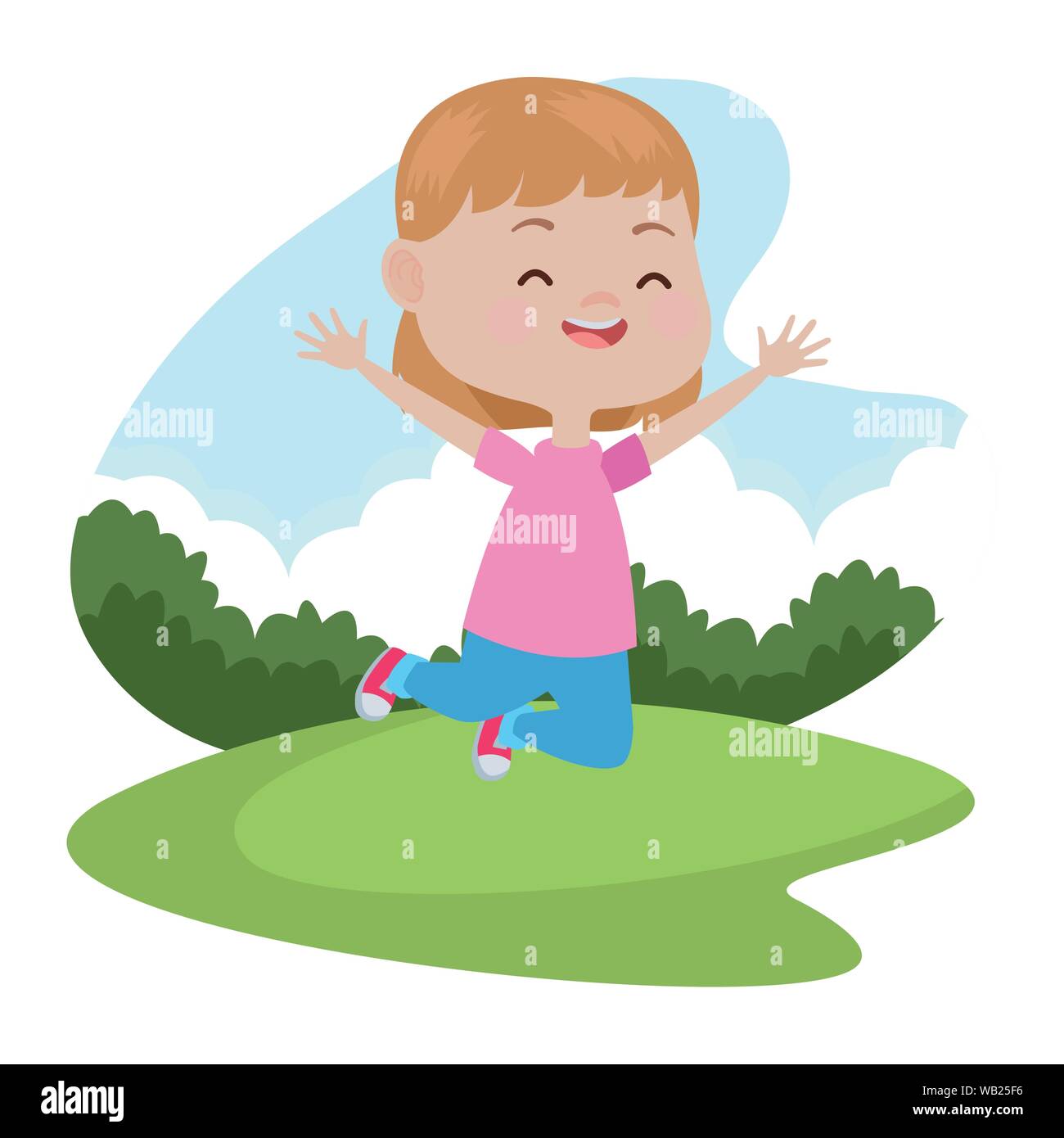 Happy kid having fun cartoons Stock Vector Image & Art - Alamy