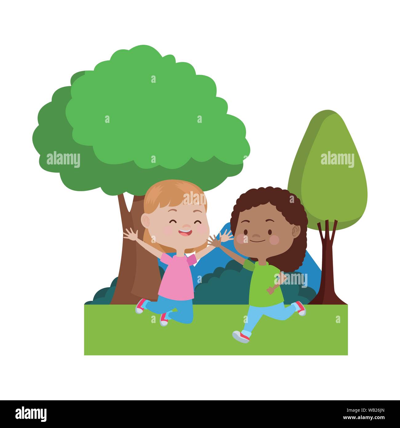 Cute happy kids having fun cartoons Stock Vector Image & Art - Alamy