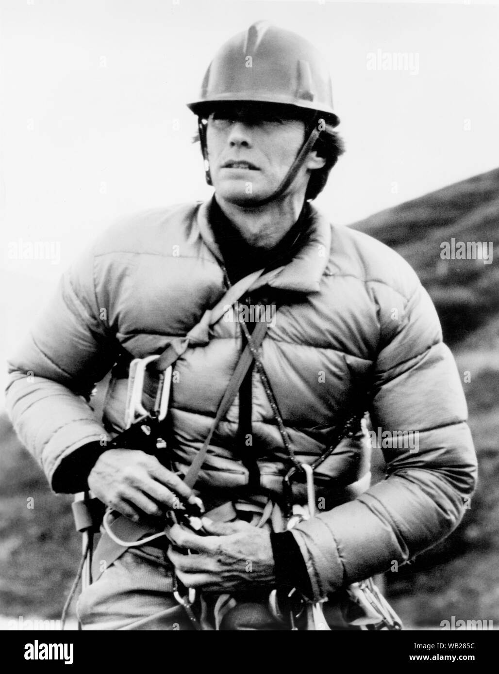 Clint Eastwood, on-set of the Film, 'The Eiger Sanction, Universal Pictures, 1975 Stock Photo