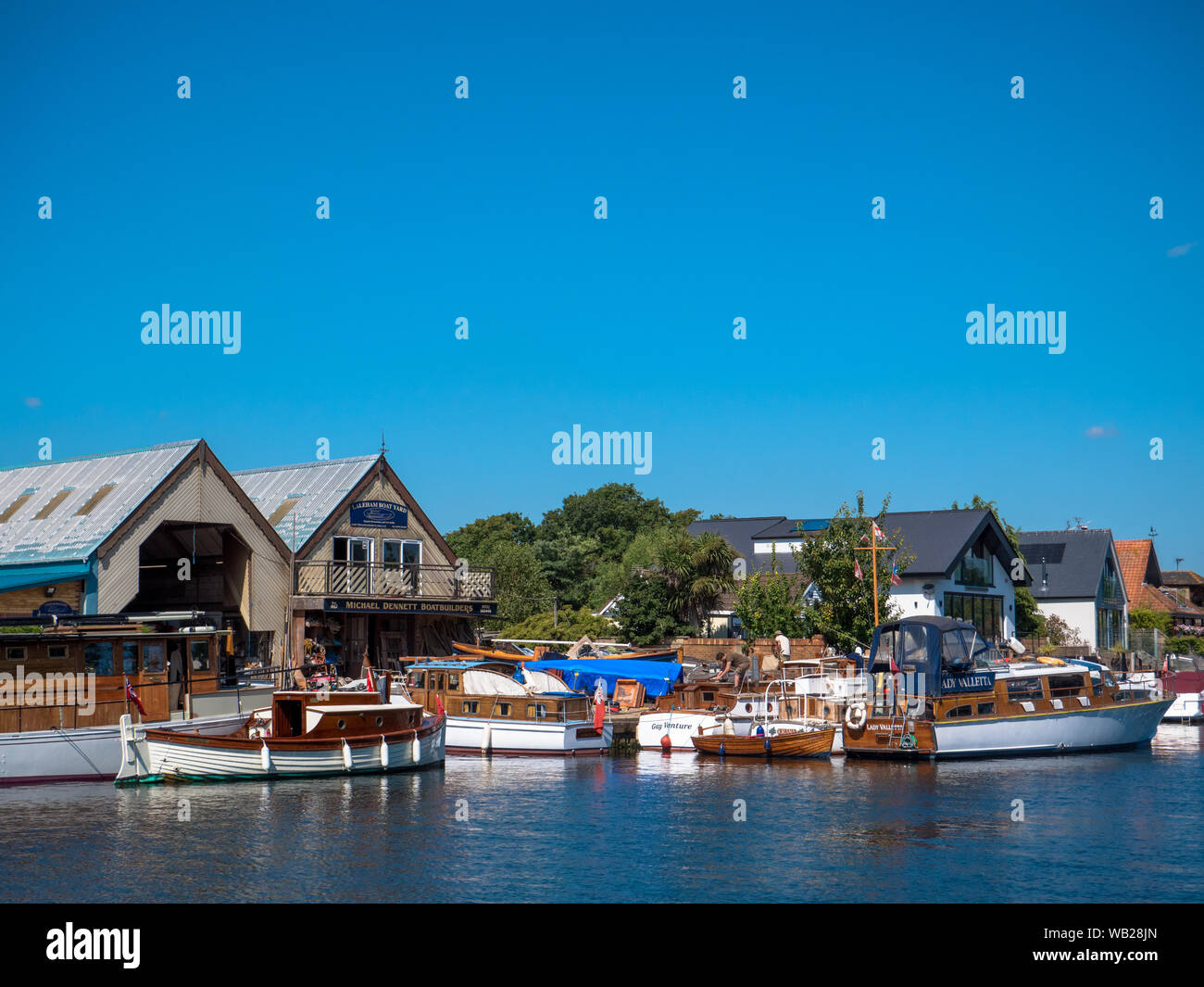 Traditional Boat Builders, Laleham Staines, River Thames, Surrey, England, UK, GB. Stock Photo