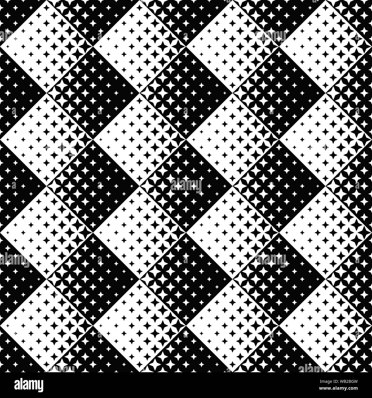 Monochrome abstract seamless star pattern background - black and white ...