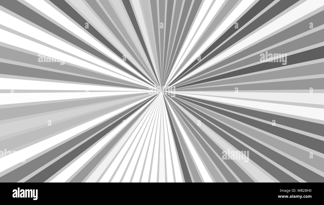 Grey abstract psychedelic ray burst background - vector graphic from striped rays Stock Vector