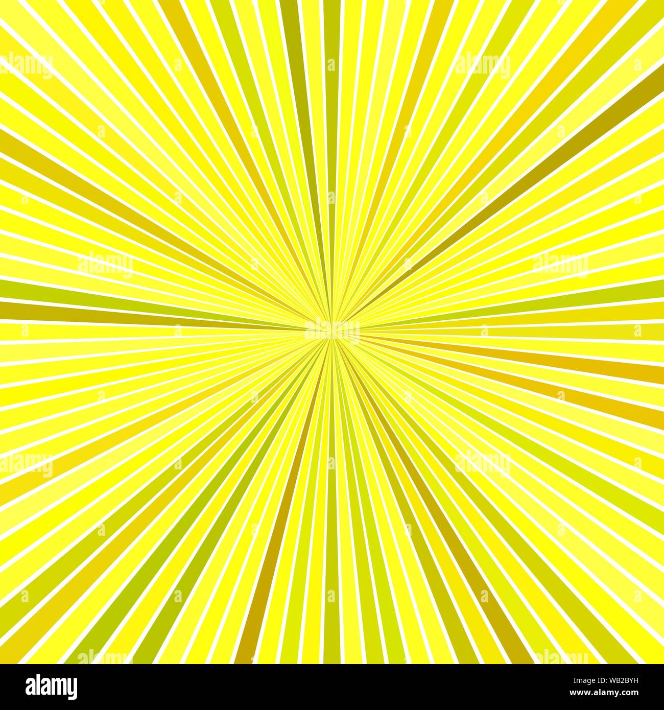 Yellow abstract hypnotic ray burst stripe background - vector exlosive graphic design Stock Vector