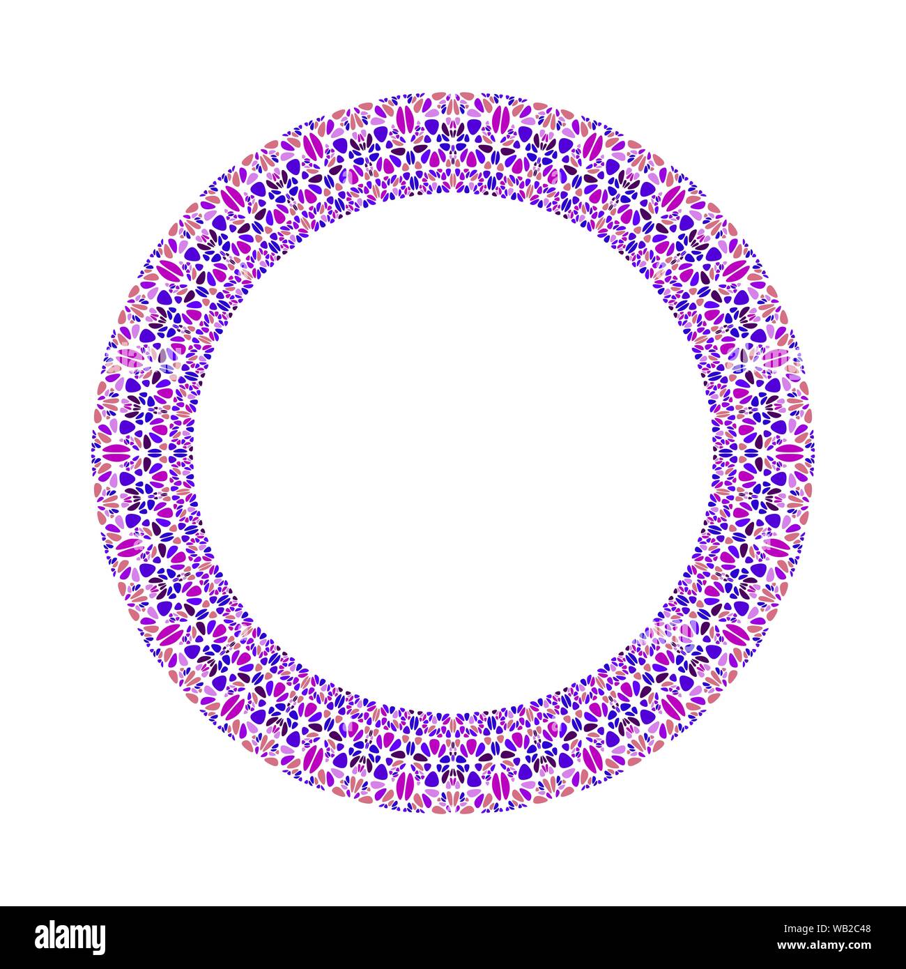 Abstract floral frame - circular round vector element on white ...