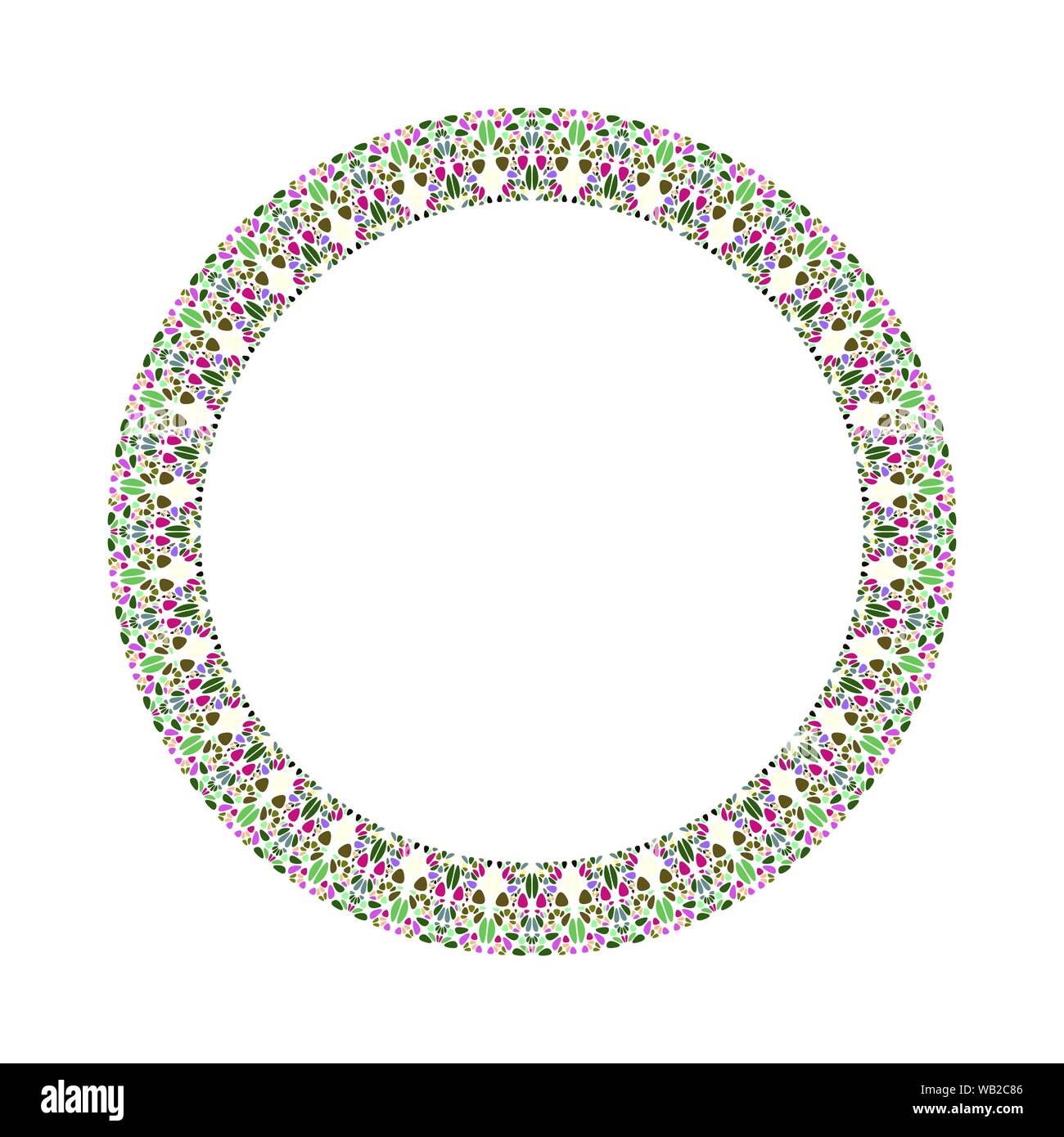 Geometrical abstract floral frame - round circular vector element on ...