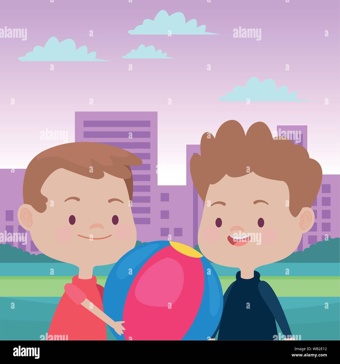 Cute happy kids having fun cartoons Stock Vector Image & Art - Alamy