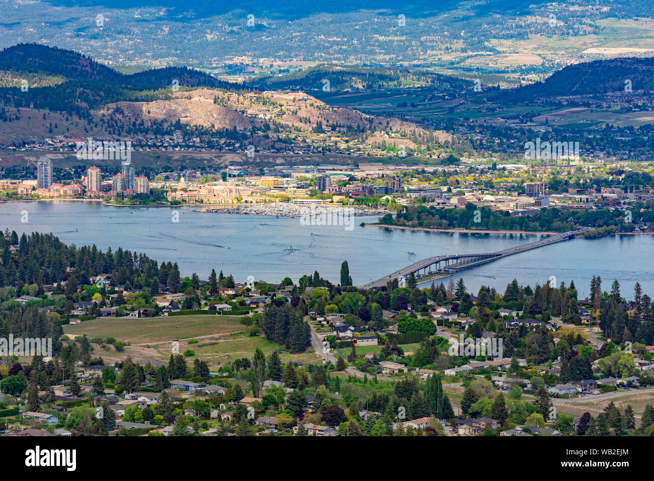 A view of the Kelowna Skyline, Okanagan Lake and the William R