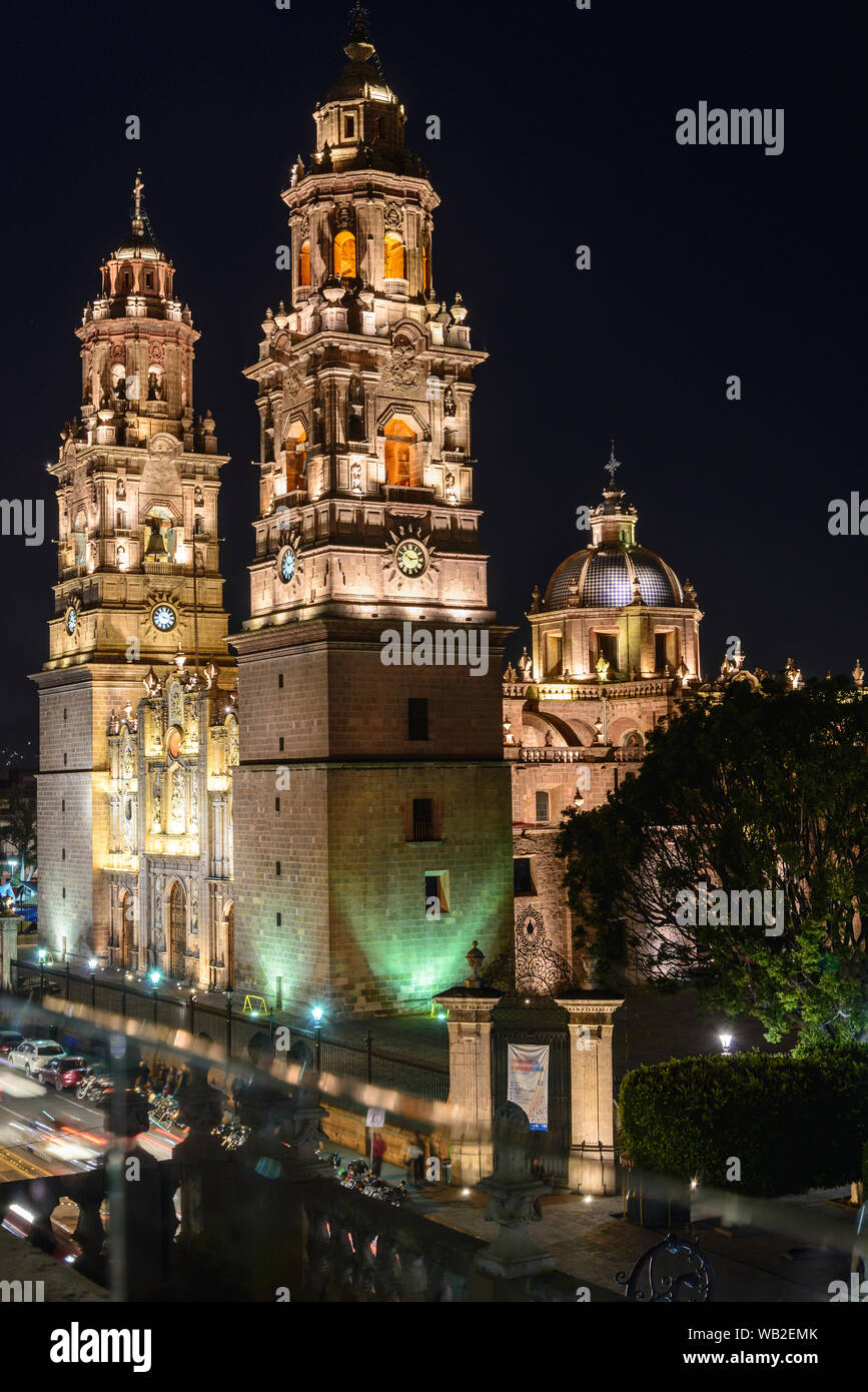 Morelia cathedral, Michoacan-Mexico Stock Photo