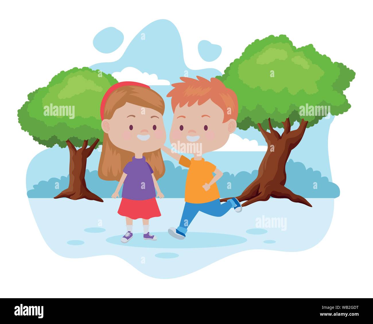 Cute happy kids having fun cartoons Stock Vector Image & Art - Alamy