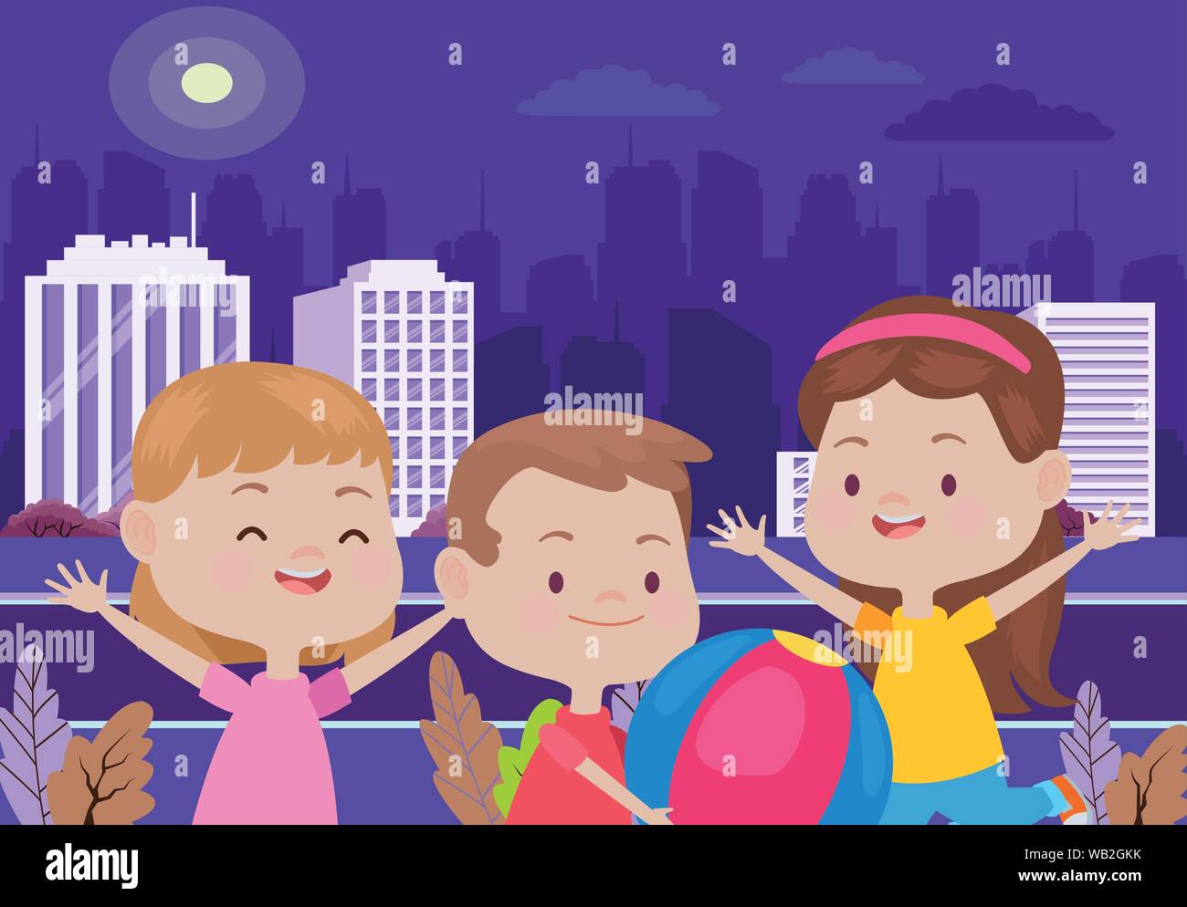 Cute happy kids having fun Stock Vector Image & Art - Alamy