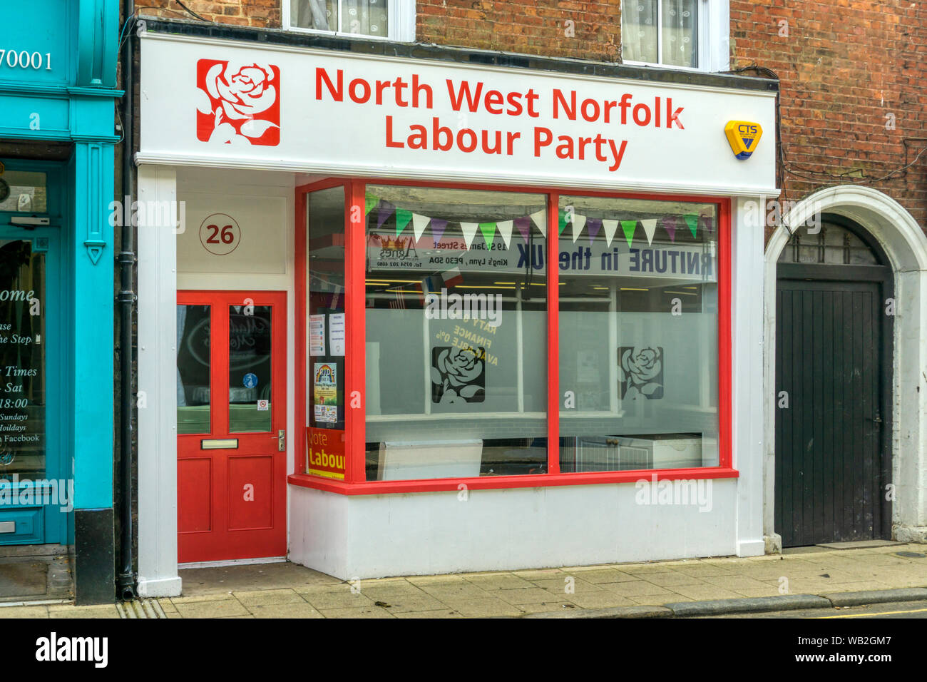 North West Norfolk Labour Party offices in King's Lynn. Stock Photo