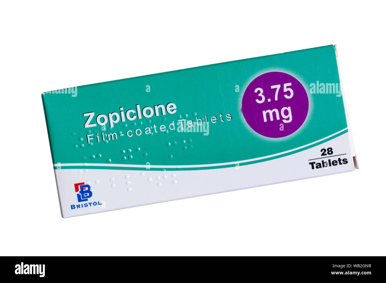 A packet of Zopiclone tablets. Used in the treatment of insomnia Stock Photo