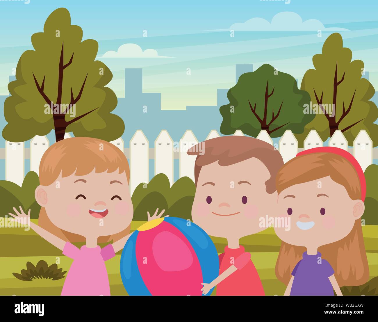 Cute happy kids having fun Stock Vector Image & Art - Alamy