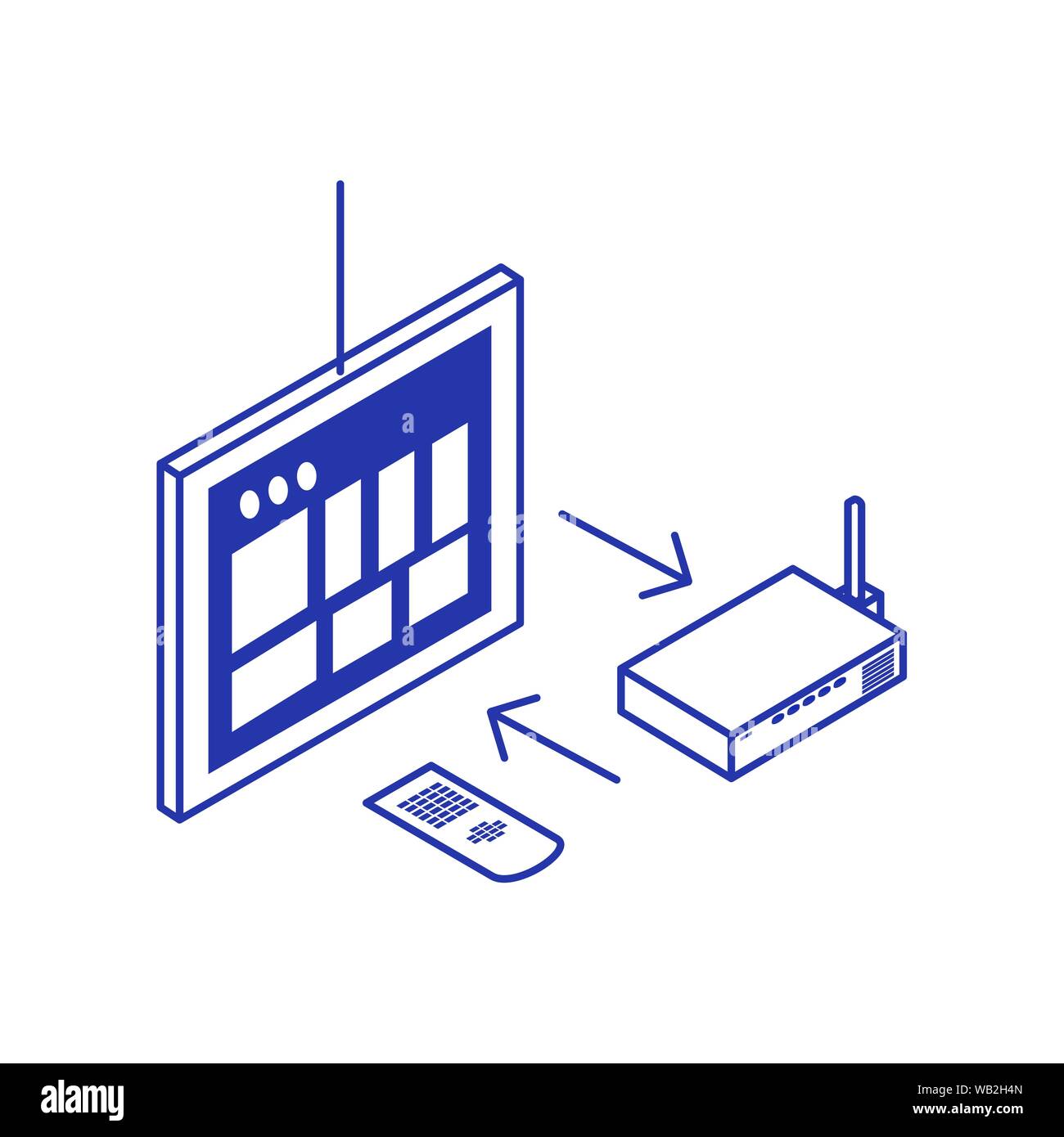tablet device with router technology vector illustration design Stock Vector