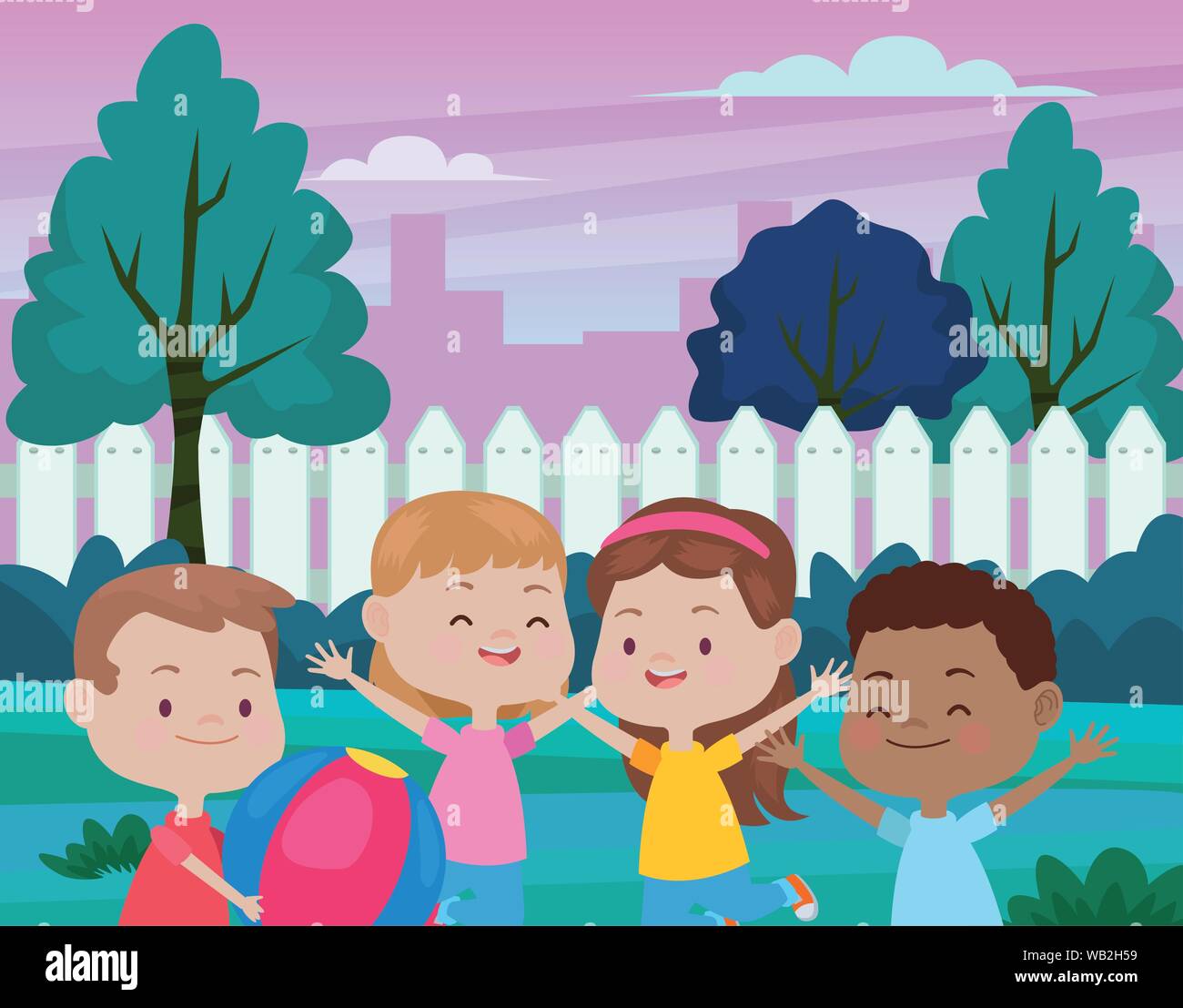 Cute happy kids having fun Stock Vector Image & Art - Alamy