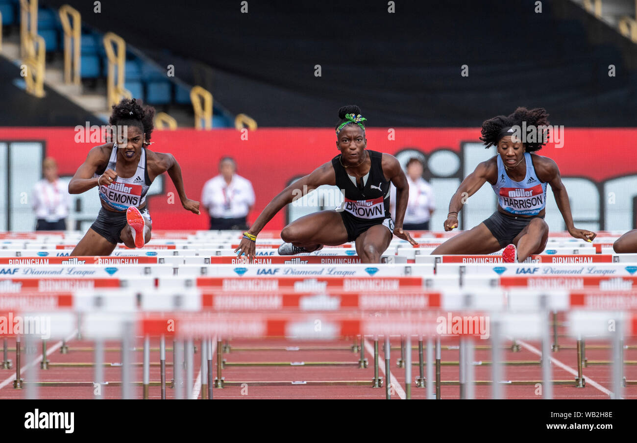 Women 100m Hurdles Muller Anniversary Games Birmingham 2019 Stock