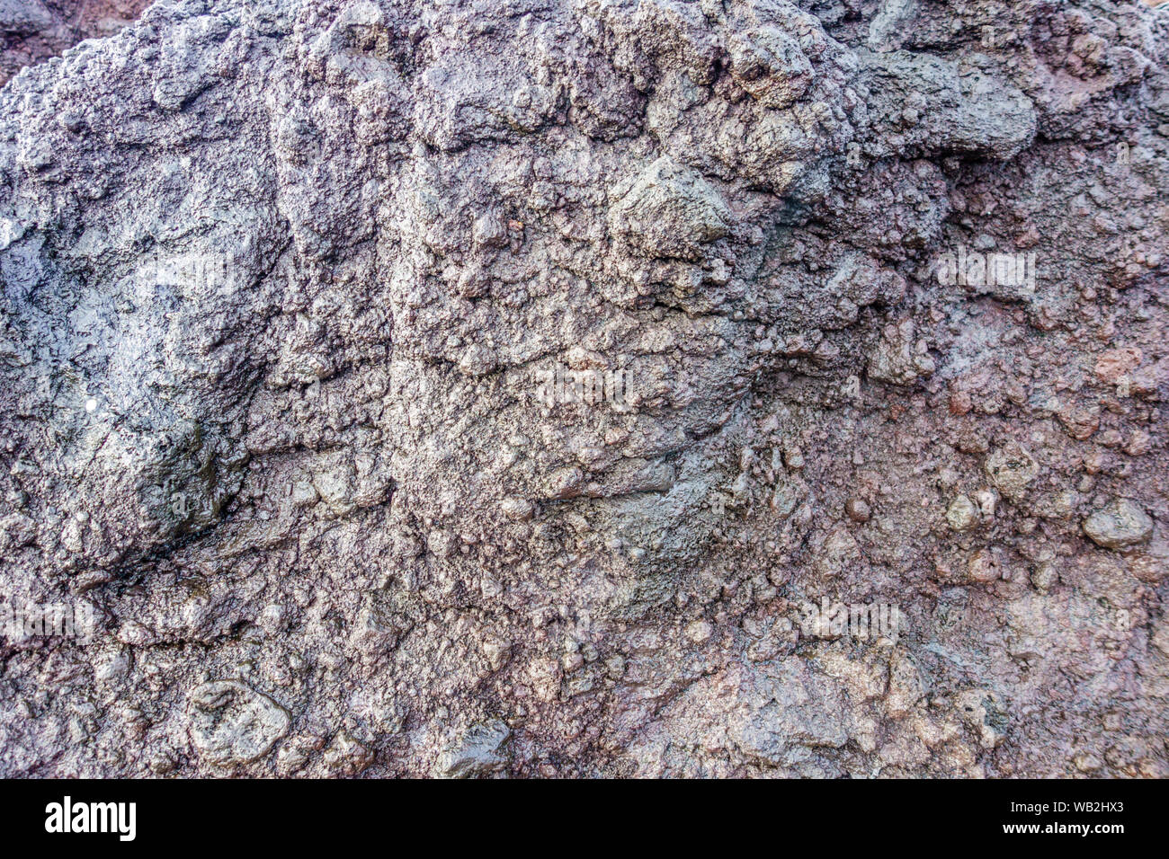 Detail of volcanic conglomerate abstract background. Stock Photo