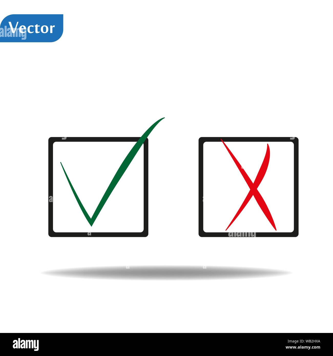 Premium Vector  Check and cross mark set hand drawn doodle sketch style  vote yes no drawn concept check box cross mark with box circle element  vector illustration