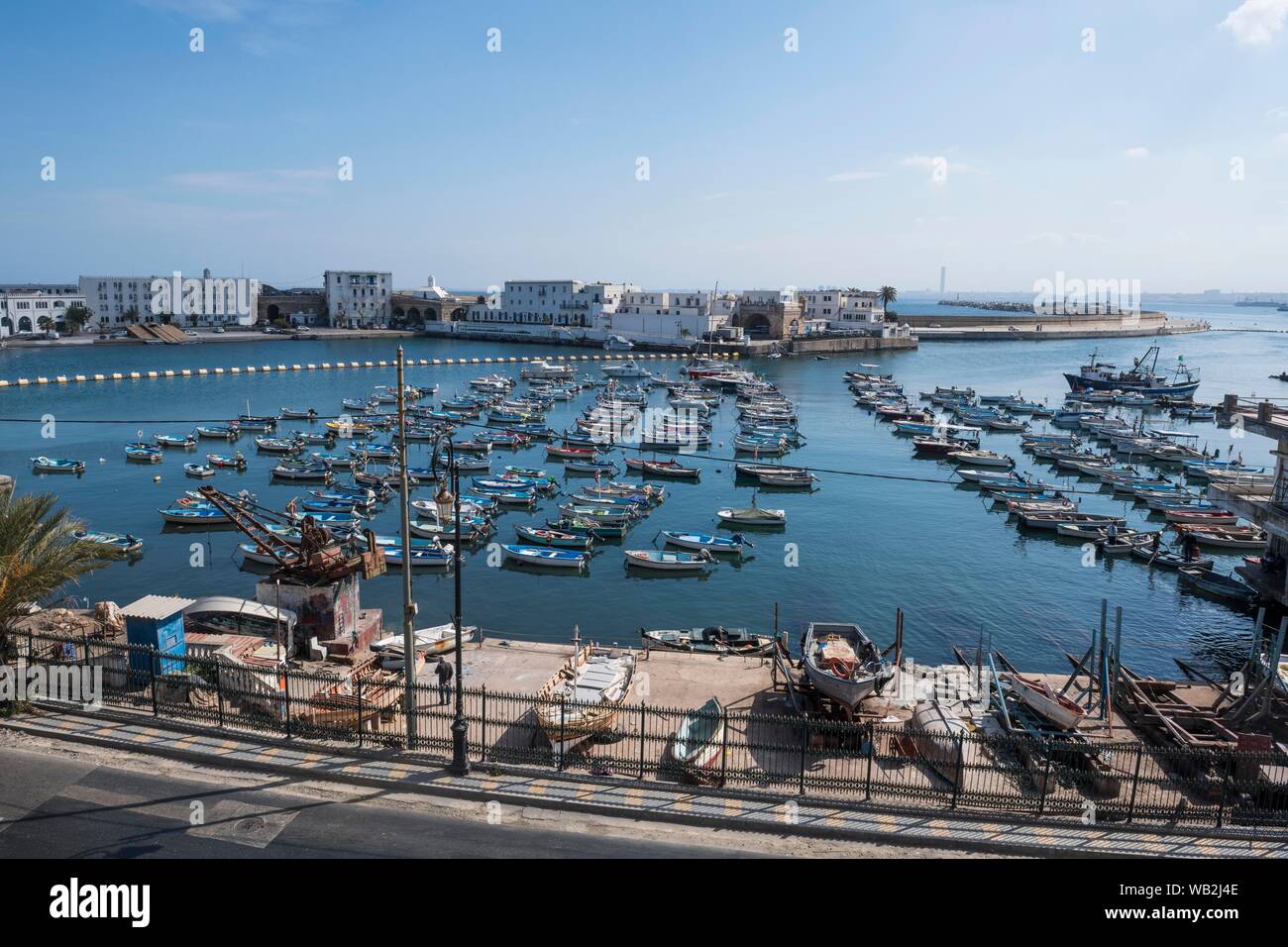 Motorboats in the harbour, Algier, Algeria Stock Photo