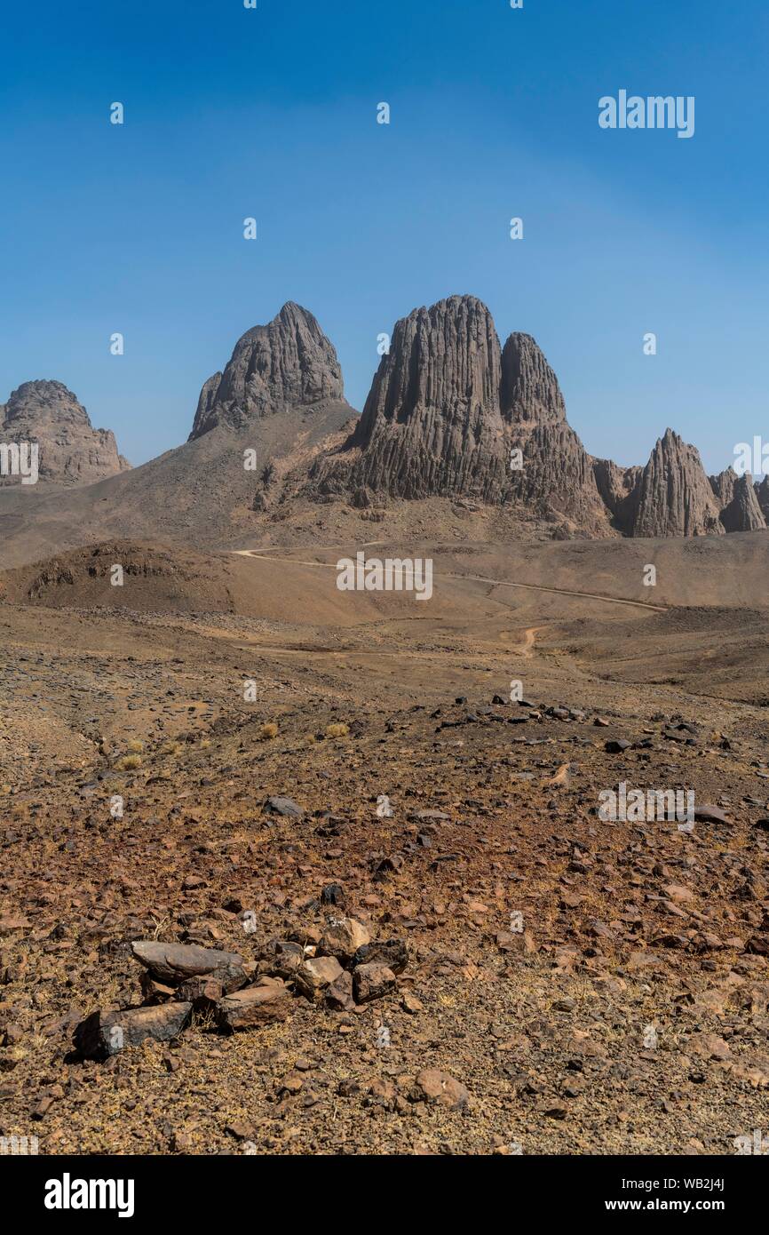 Mountains of Assekrem, Tamanrasset, Hoggar mountains, Algeria Stock Photo