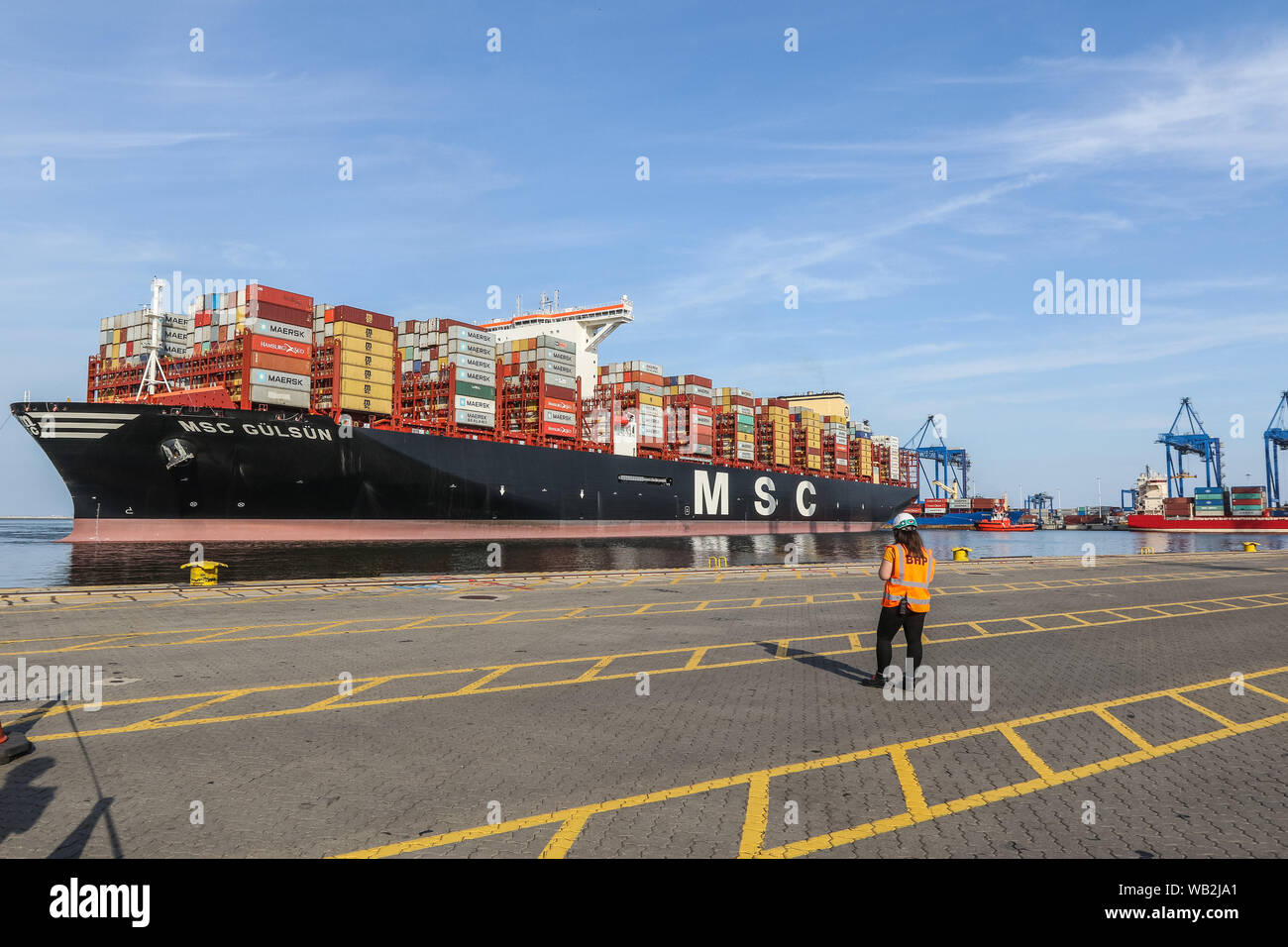 Gdansk, Poland. 23rd, August 2019 MSC Gulsun, current the world's ...