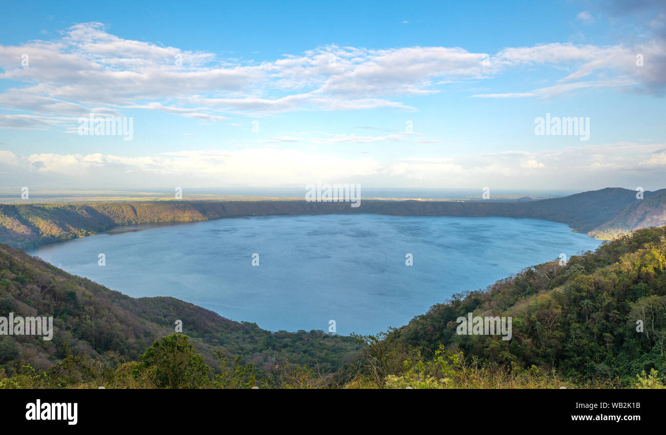 The protected area of the Apoyo lagoon located between Granada and Managua, Nicaragua, Central America. Stock Photo