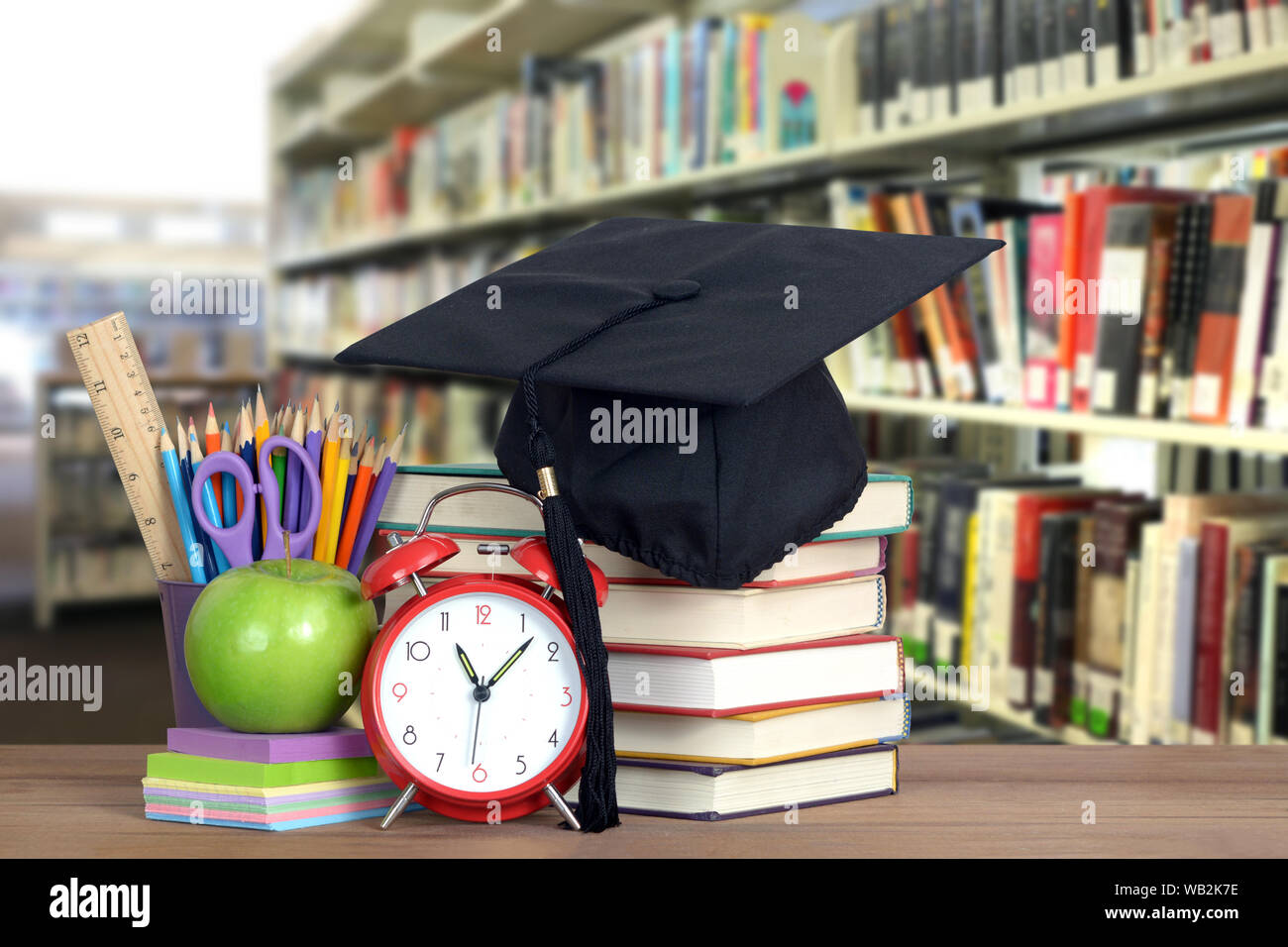 nobody in library for educational concept with very blurry background