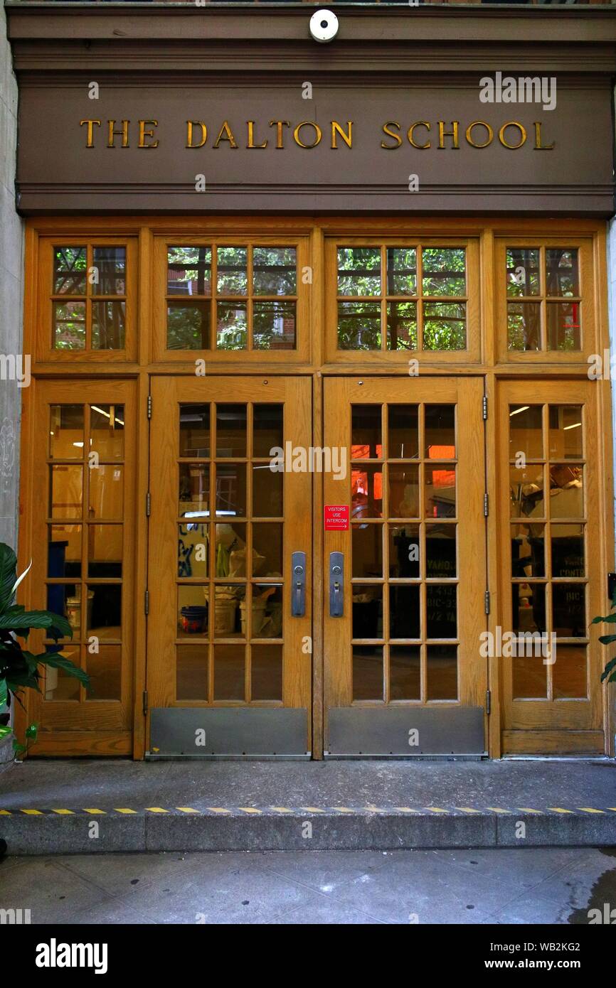 The Dalton School, where Jeffrey Epstein worked as a teacher, with Donald Barr as the headmaster in mid 1970s, Manhattan on JULY 19th, 2019 Stock Photo