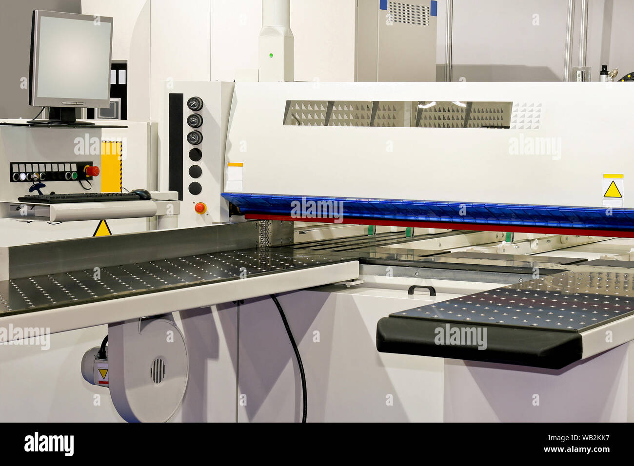 Horizontal planer for cutting wood and veneer boards Stock Photo Alamy