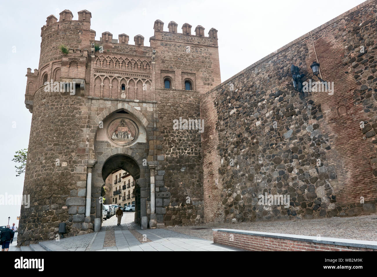 TOLEDO, SPAIN - APRIL 24, 2018: The ancient Sun Gate (Puerta del Sol) in Toledo. Stock Photo