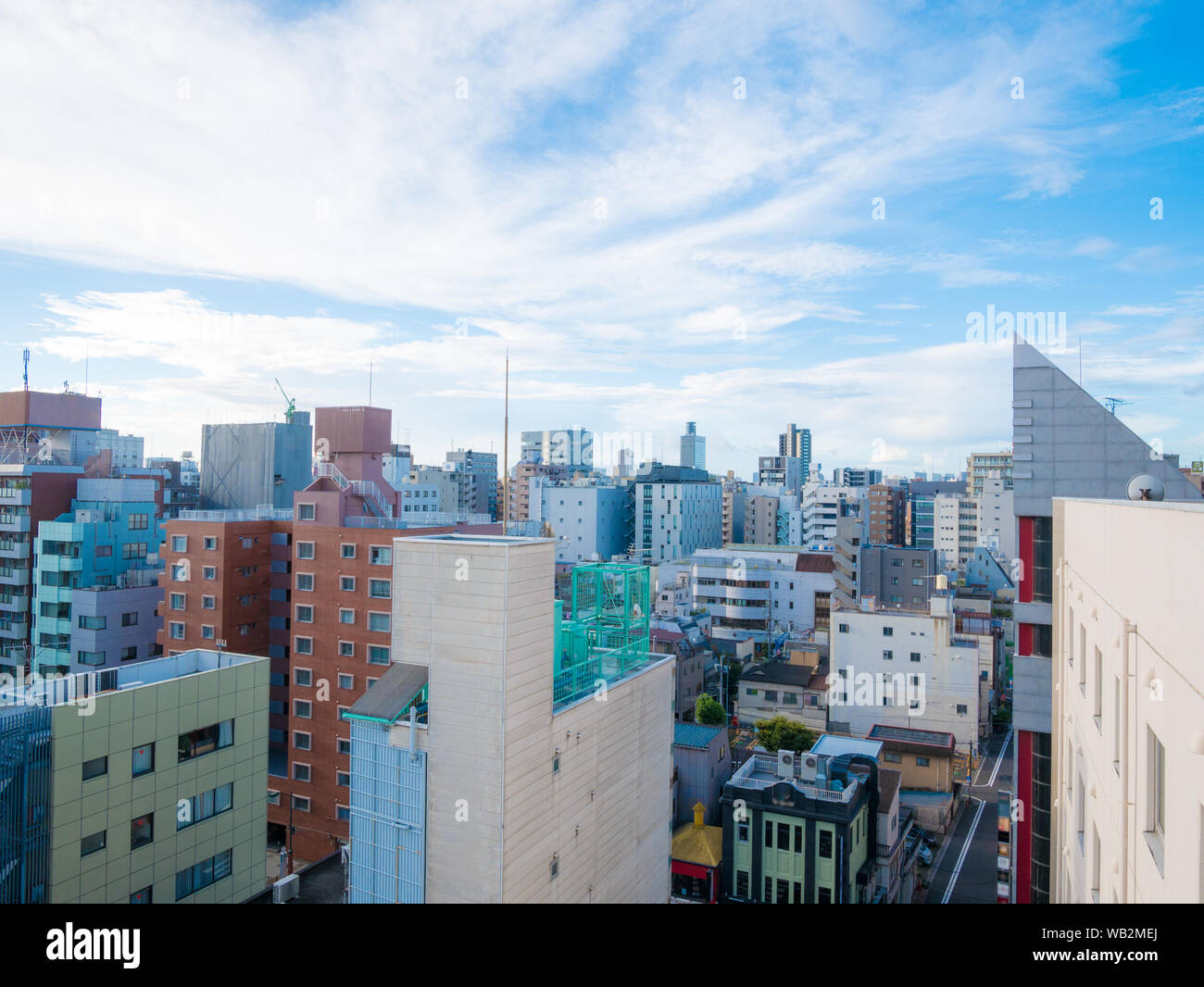 Tokyo typical residential architecture skyline in Asakusa district. Stock Photo