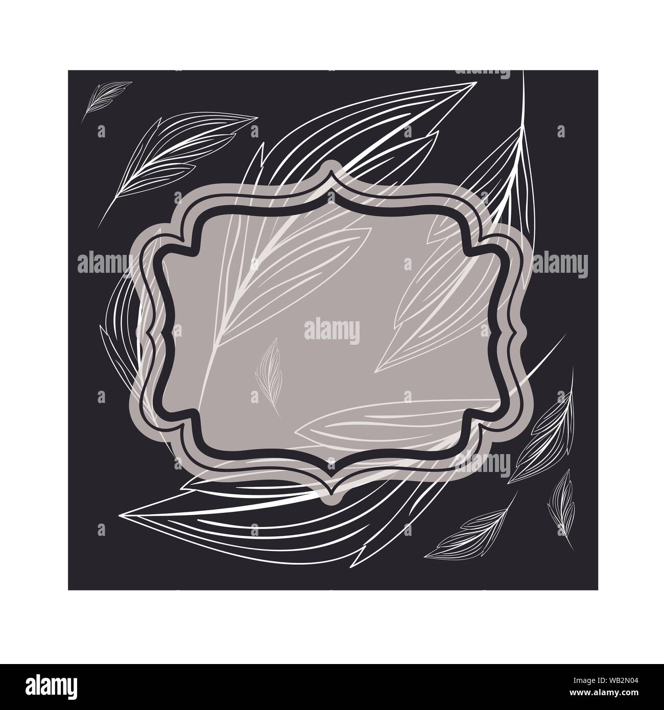 frame with branch and leaf isolated icon Stock Vector Image & Art - Alamy