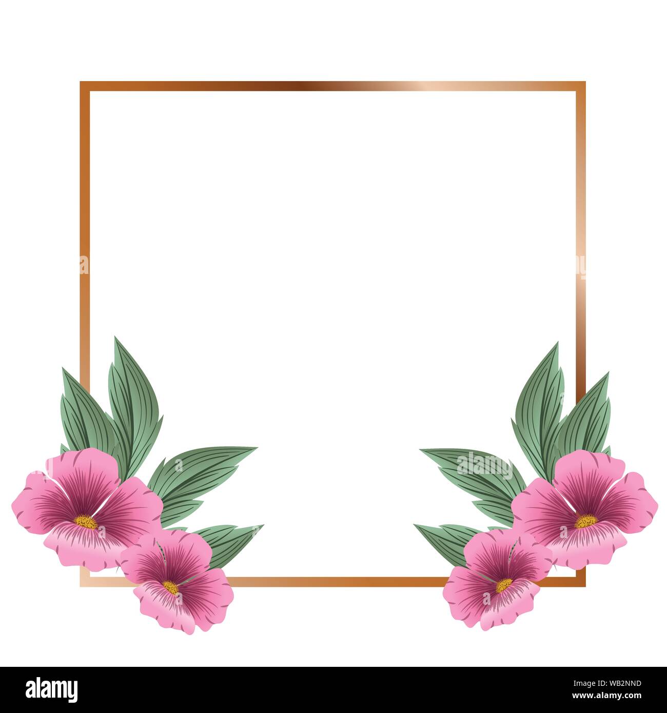 frame with flowers and leafs isolated icon Stock Vector Image & Art - Alamy