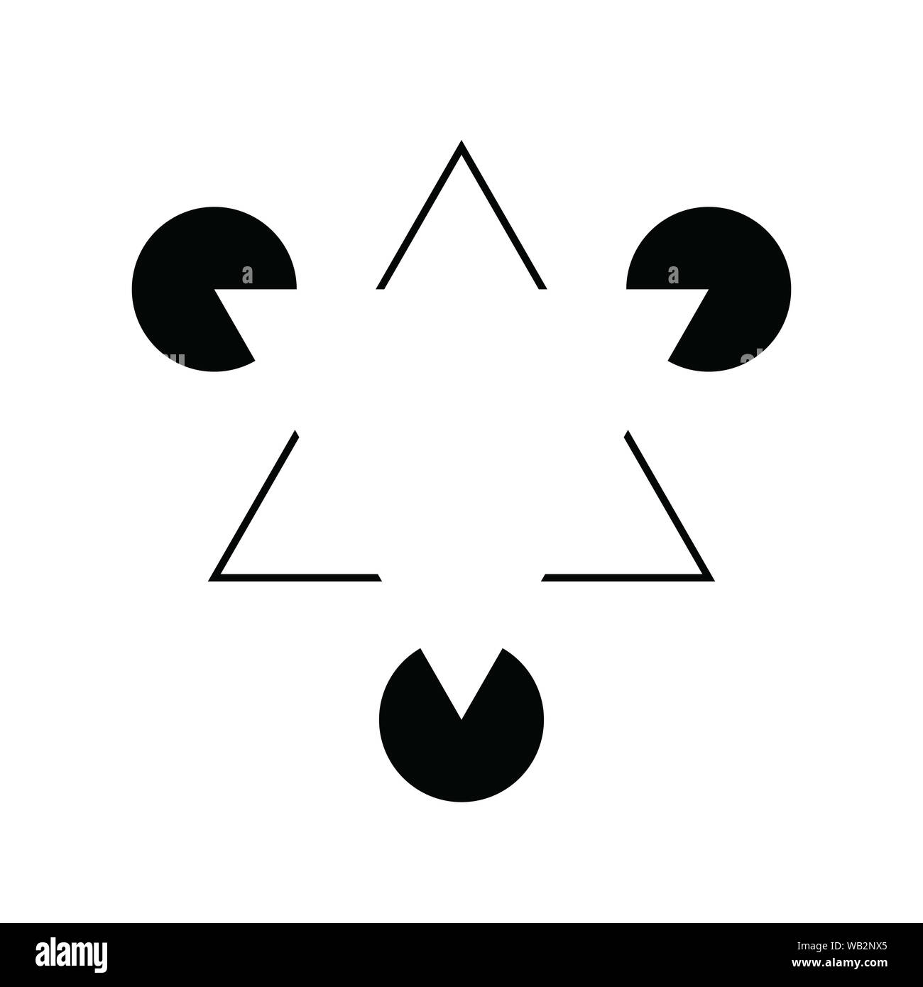 Kanizsa Triangle Illusion Stock Photo