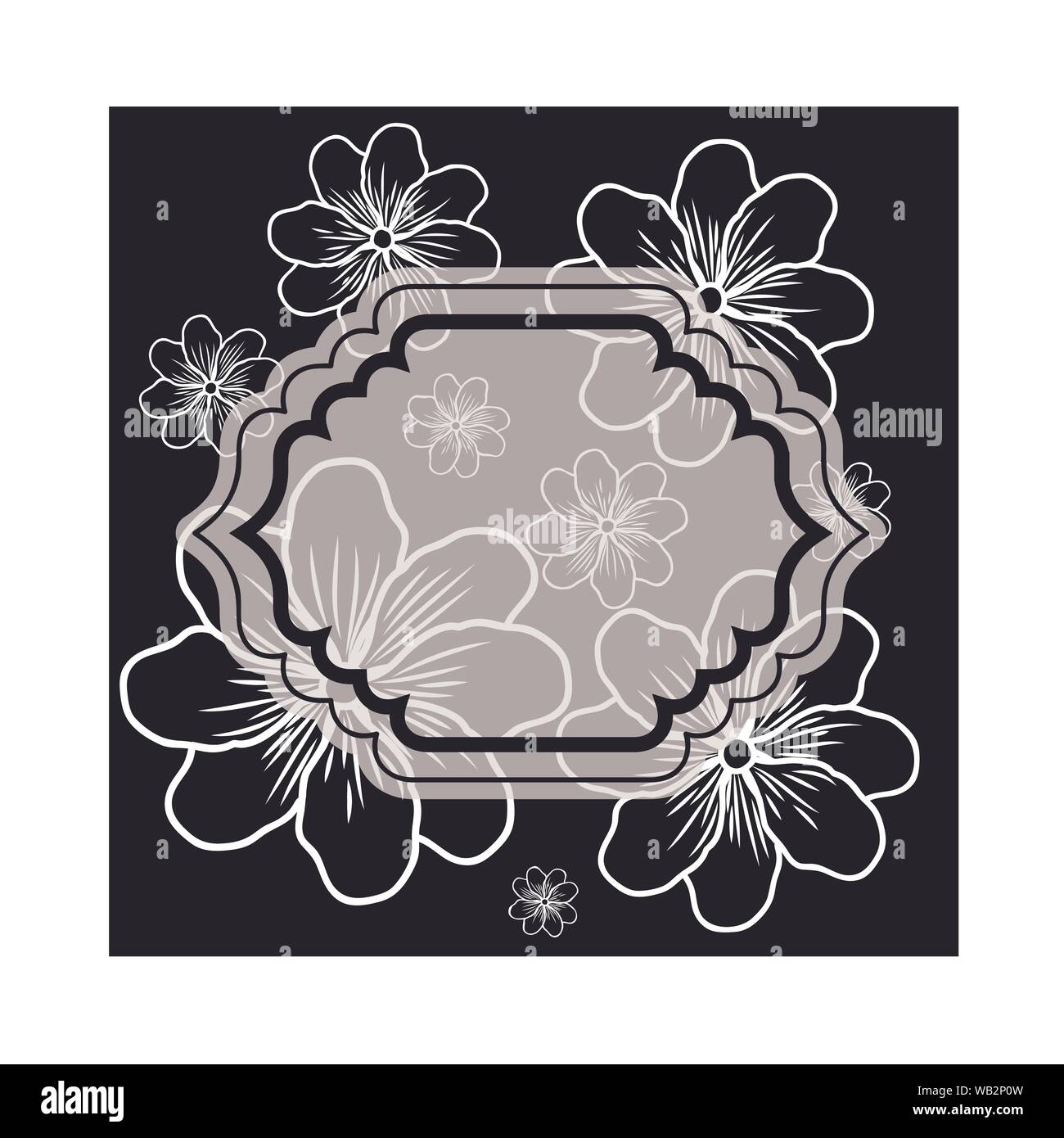 frame with flowers isolated icon Stock Vector Image & Art - Alamy