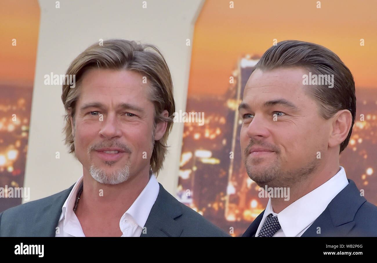 Los Angeles premiere of 'Once Upon A Time In Hollywood' held at the TCL Chinese Theatre - Arrivals Featuring: Brad Pitt, Leonardo DiCaprio Where: Hollywood, California, United States When: 22 Jul 2019 Credit: FayesVision/WENN.com Stock Photo