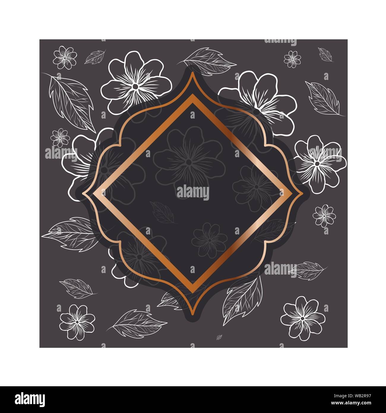 frame with flowers and leafs isolated icon Stock Vector Image & Art - Alamy