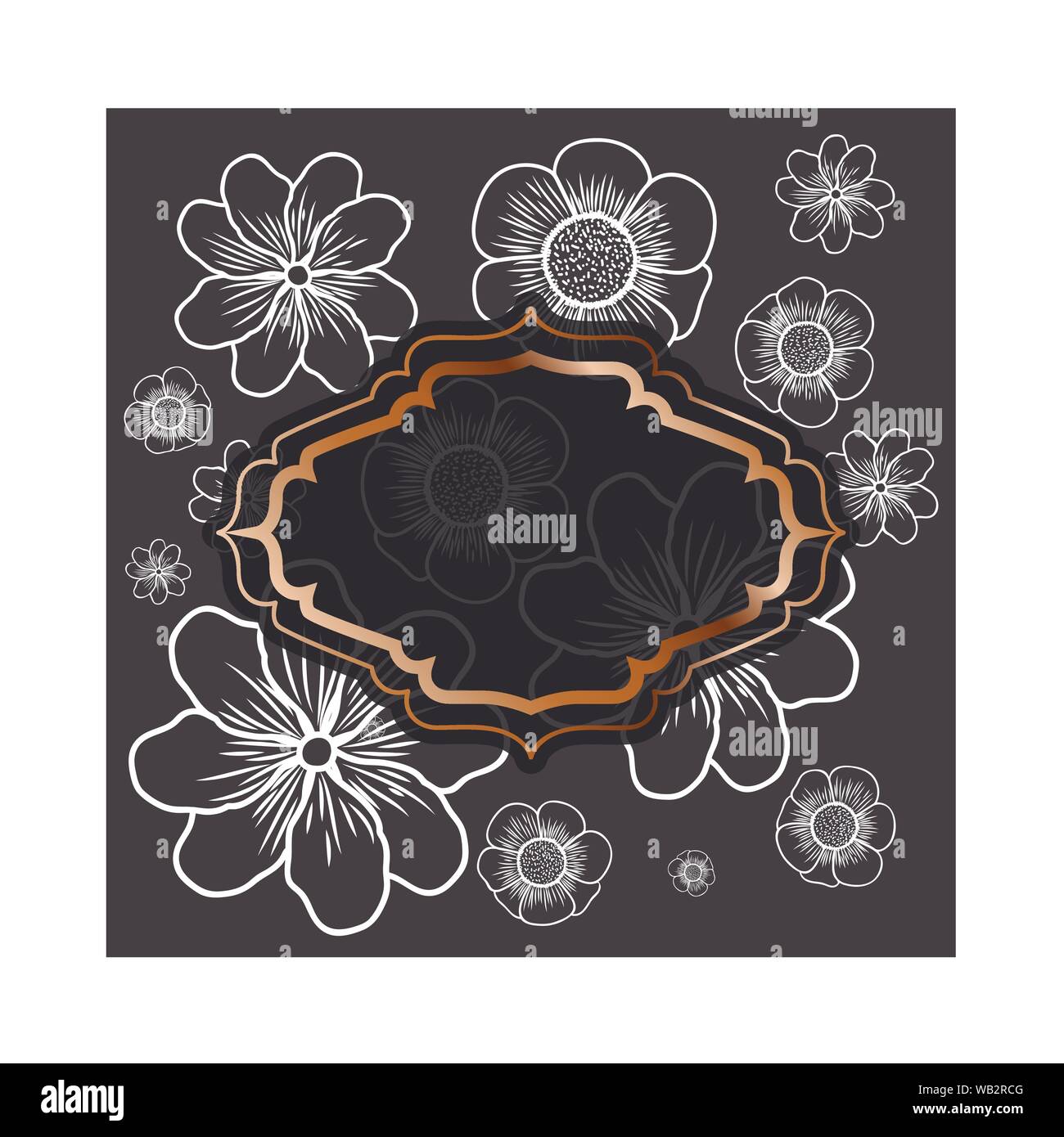 frame with flowers isolated icon Stock Vector Image & Art - Alamy