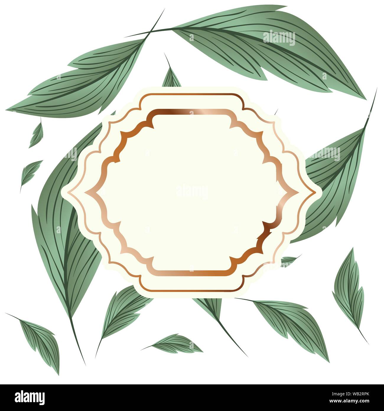 frame with branch and leaf isolated icon Stock Vector Image & Art - Alamy